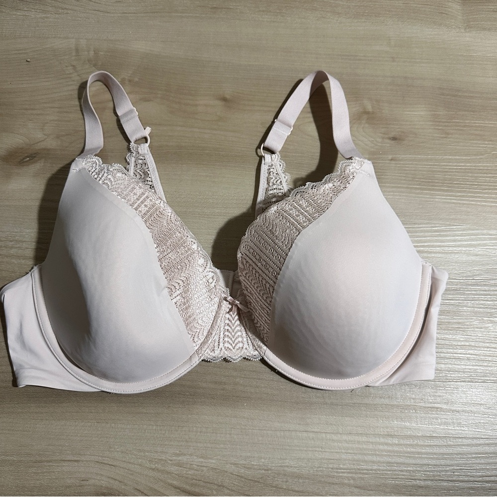 Maidenform Love the Lift Natural Boost Demi T-Shirt Underwire Beige 36D Bra - Picture 2 of 10